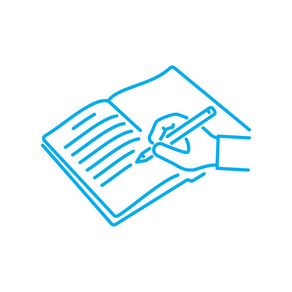 Image of someone writing in a diary