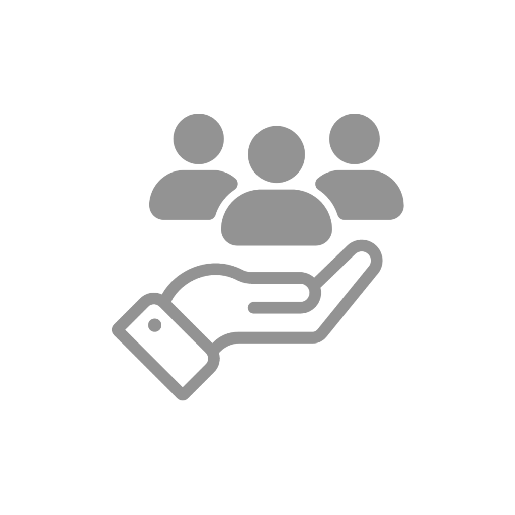 Image of a hand holding three people