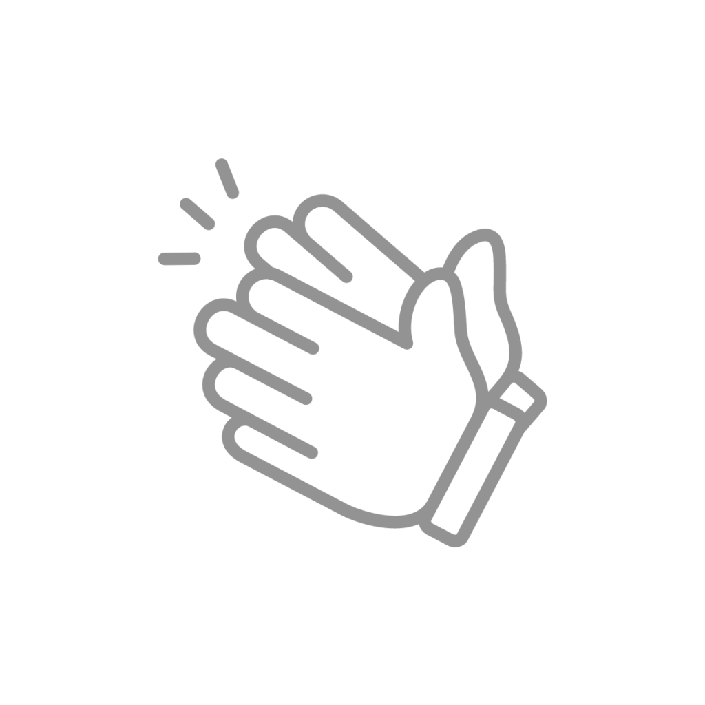 Grey hands clapping