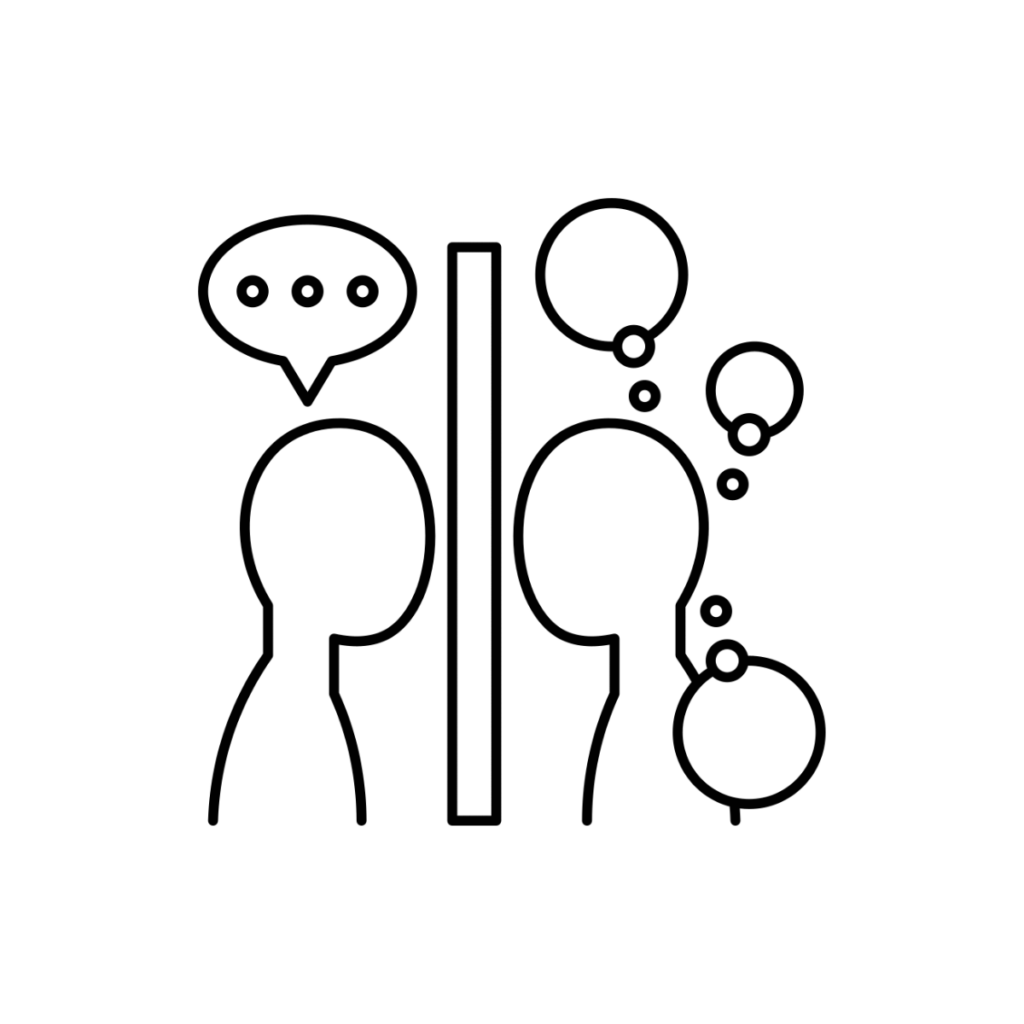 Visual to represent 'reflections', of people thinking