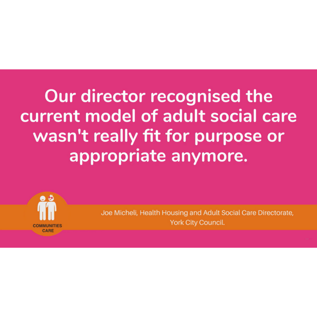 Still from YouTube video of Joe Micheli talking about the power of stories in health and social care commissioning.