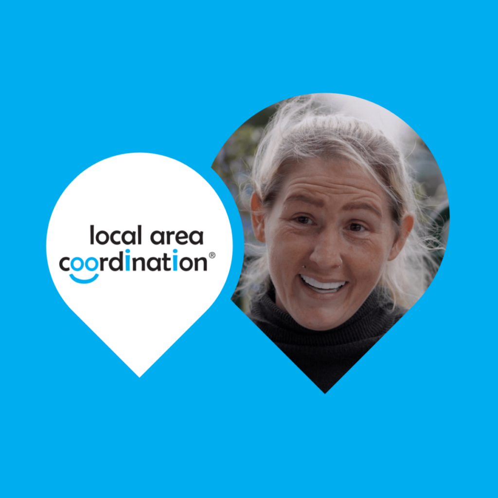 Picture of Nikki next to 'Local Area Coordination' logo