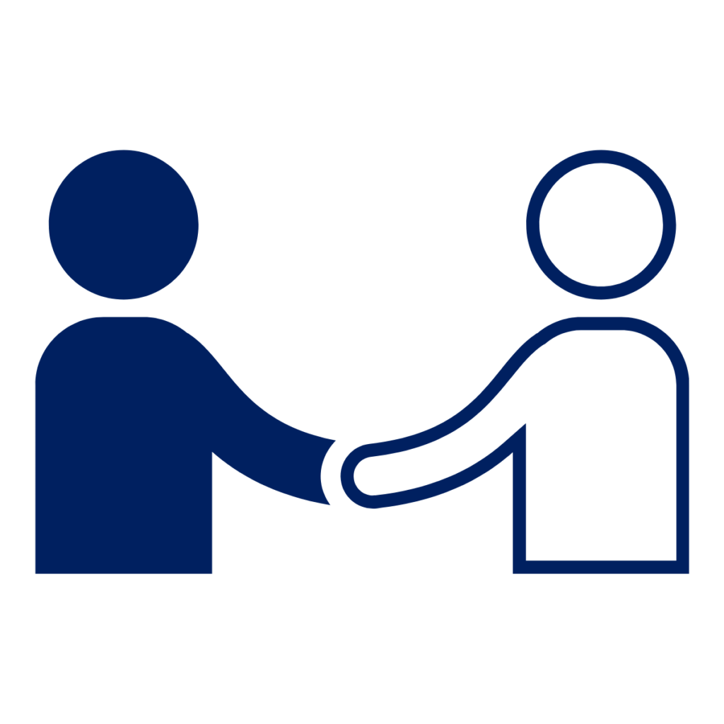 Illustration of two people shaking hands