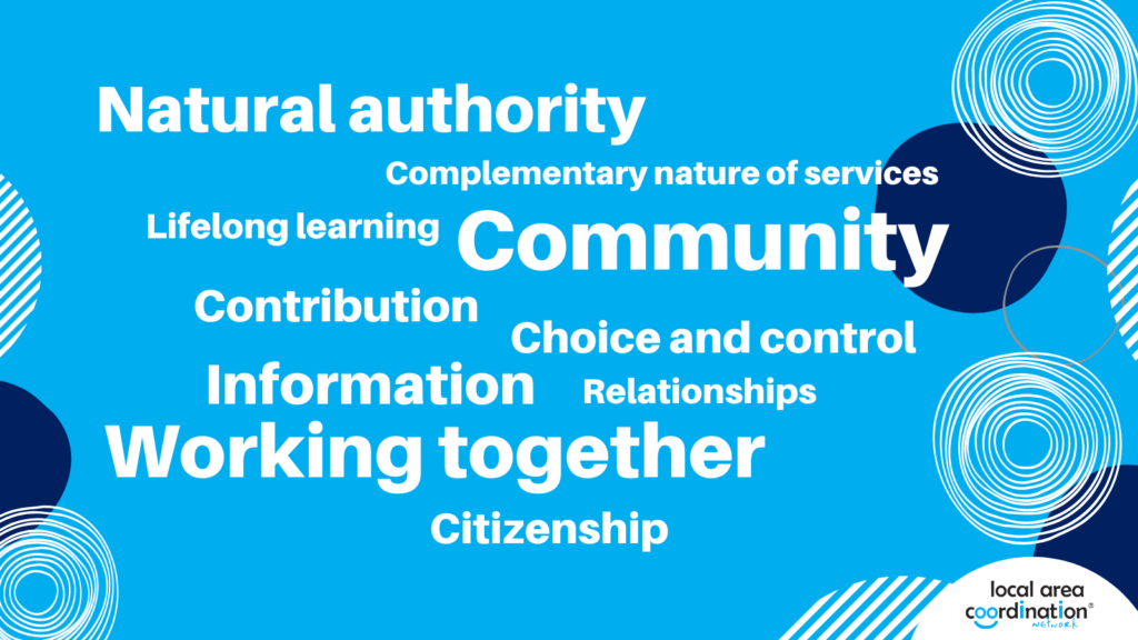 Picture listing the ten principles of Local Area Coordination