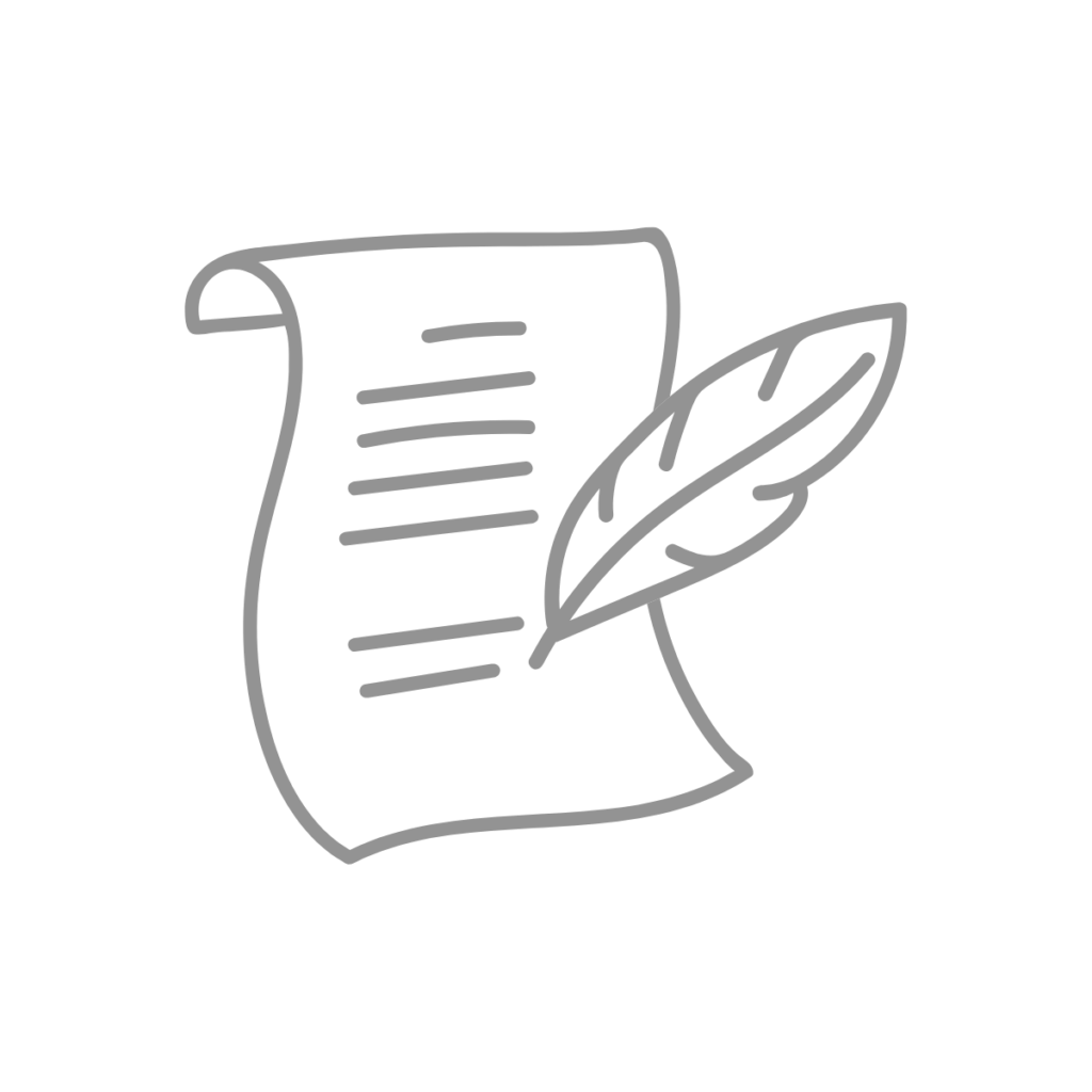 Image of a piece of paper with a quill pen