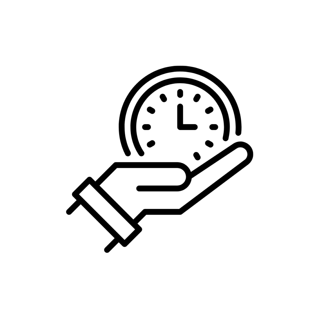 Image of hand holding clock