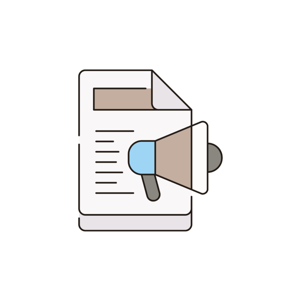 Image of a paper with a loudspeaker