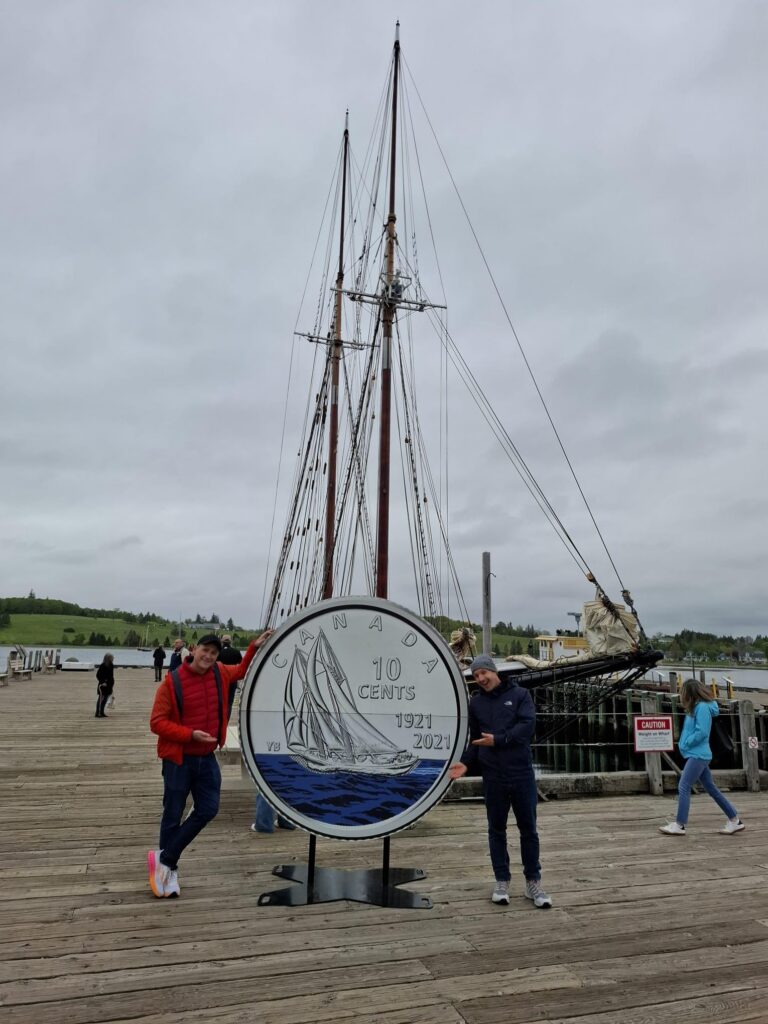 Nick and Dave in front of the Bluenose 2 in Lunenburg