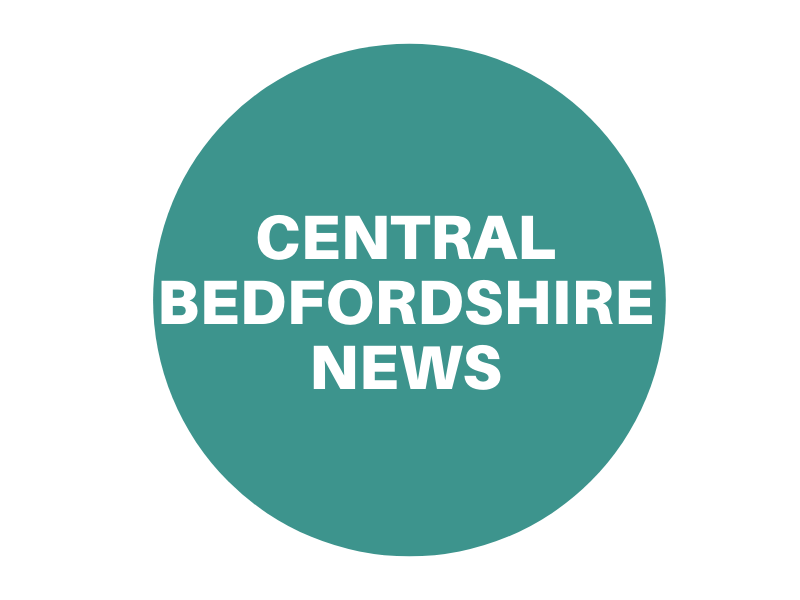 Green circle reading 'Central Bedfordshire news'
