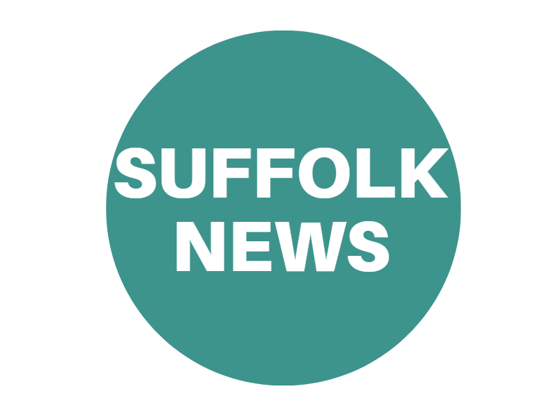 Green circle reading 'Suffolk news'