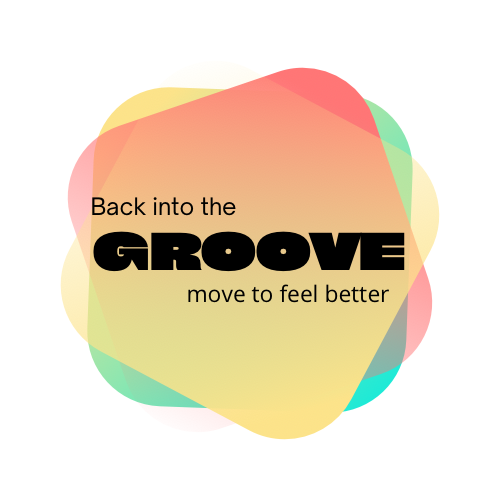 Back into the groove logo - coloured shapes overlapping