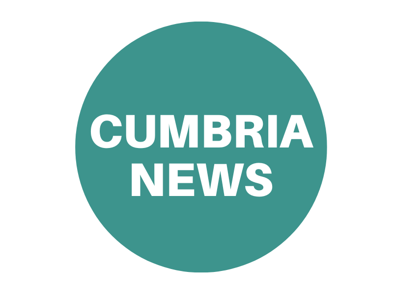 Green circle reading 'Cumbria news'