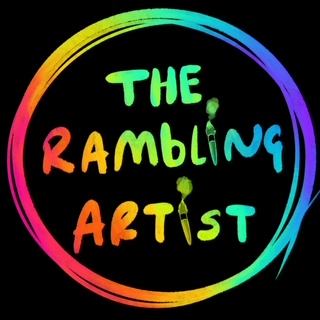 The Rambling Artist written in a circle in rainbow colours