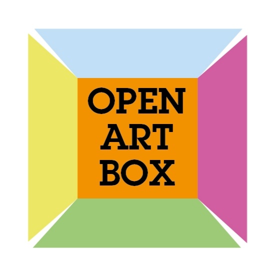 Logo of colourful box with text reading 'Open Art Box'.