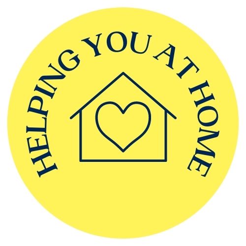 Helping you at Home logo house on a yellow background