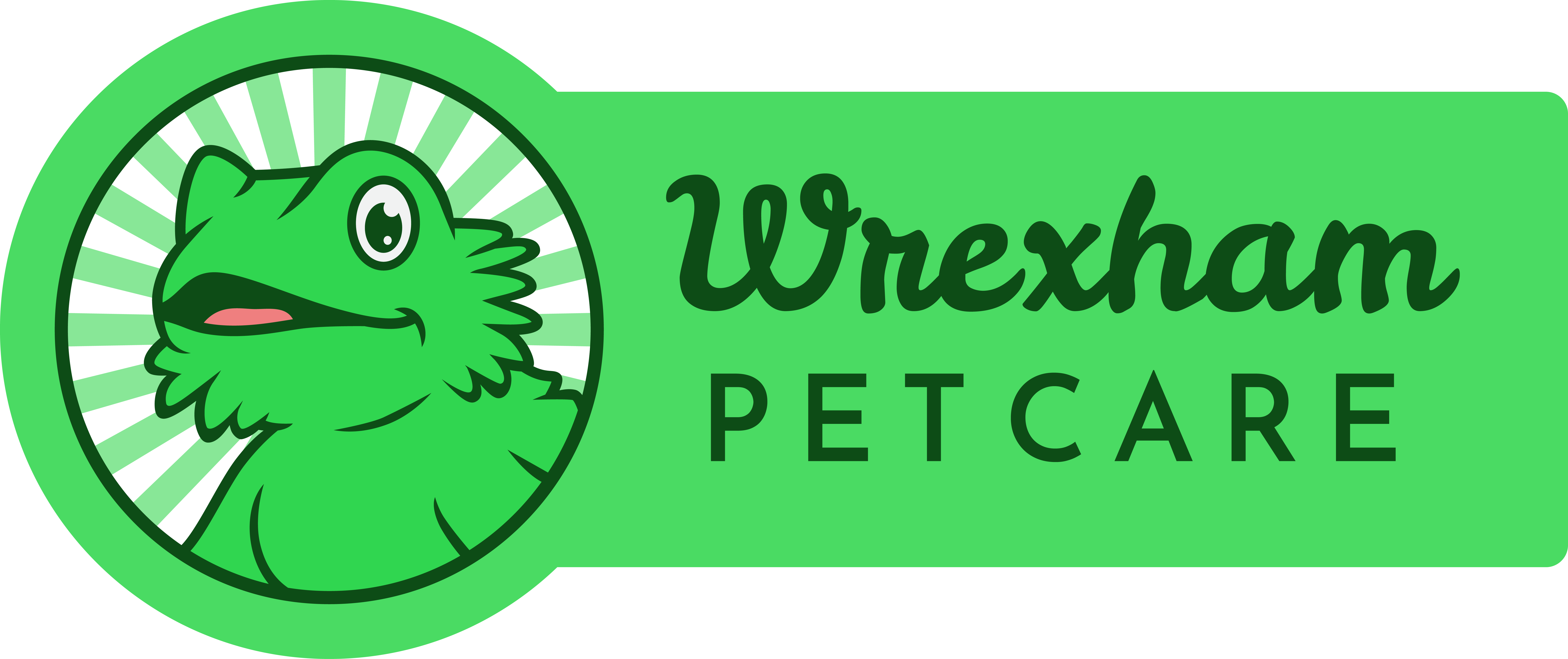 logo for Wrexham pet care on a green background