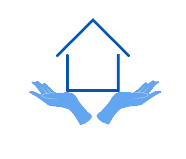 Graphic of a house being held in an open pair of hands