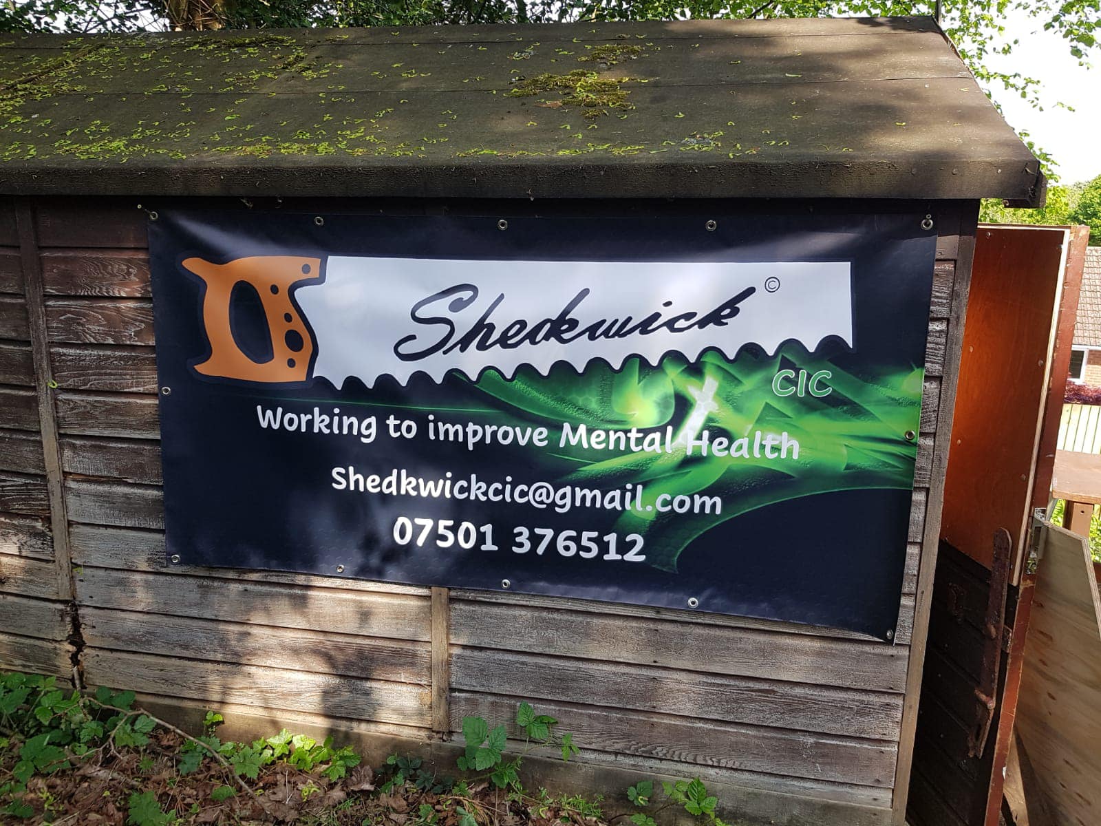 Shedkwick logo on side of shed