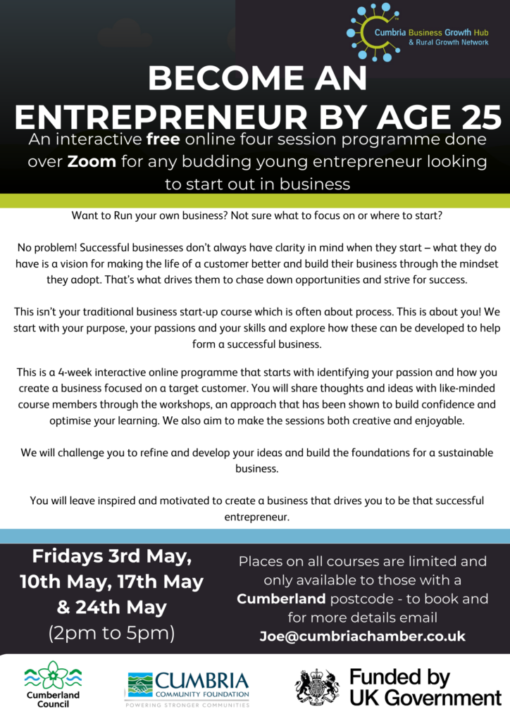 'Become an entrepreneur by 25' poster