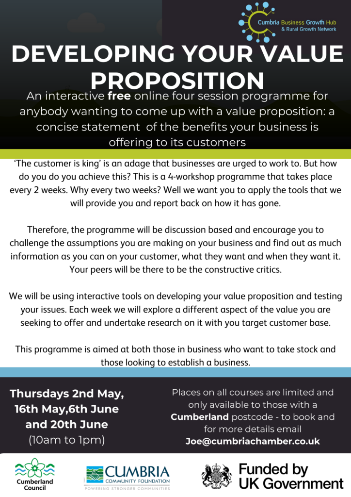 'Developing your value proposition' poster