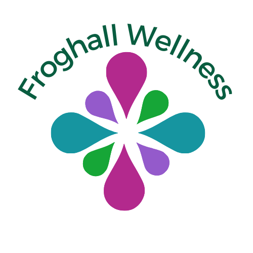 Company Logo: A stylised graphic of 8 teardrops in purple, teal, green and lilac in a flower shape with curved shape company name above in green. 