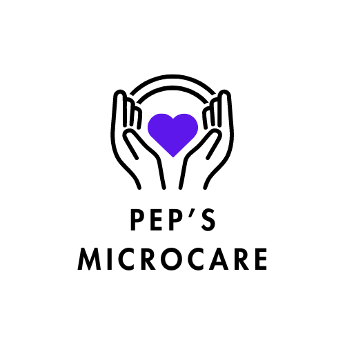 A logo to symbolise my care for everyone using a icon of hands around a heart