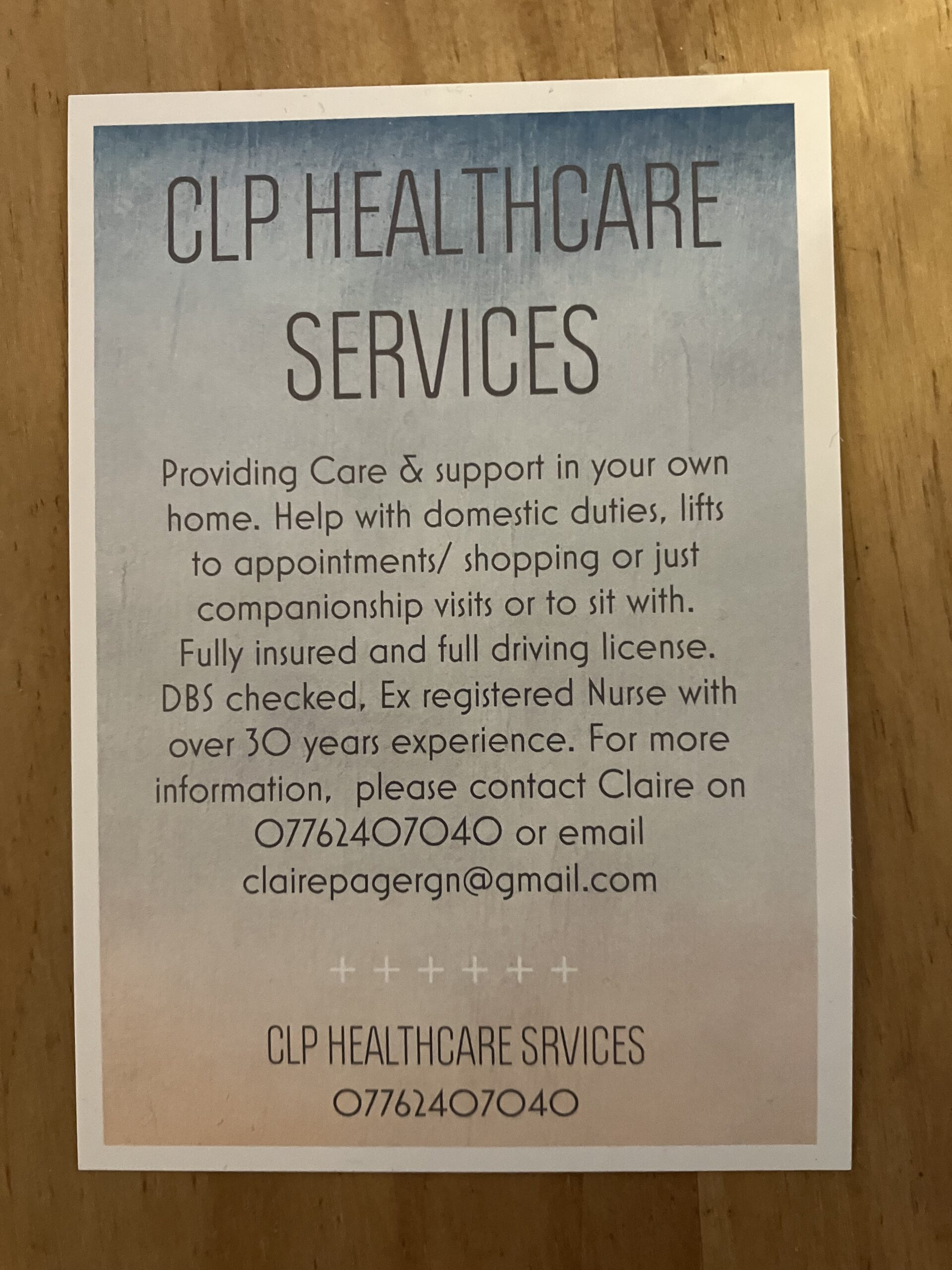 Company logo info. A brief description of services provided