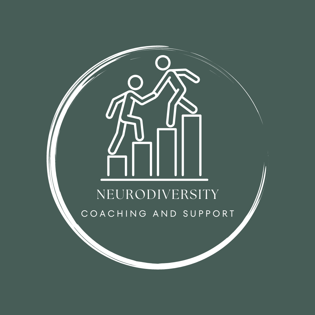 Company logo: graphic illustrating one person climbing steps to reach goal with another person helping 