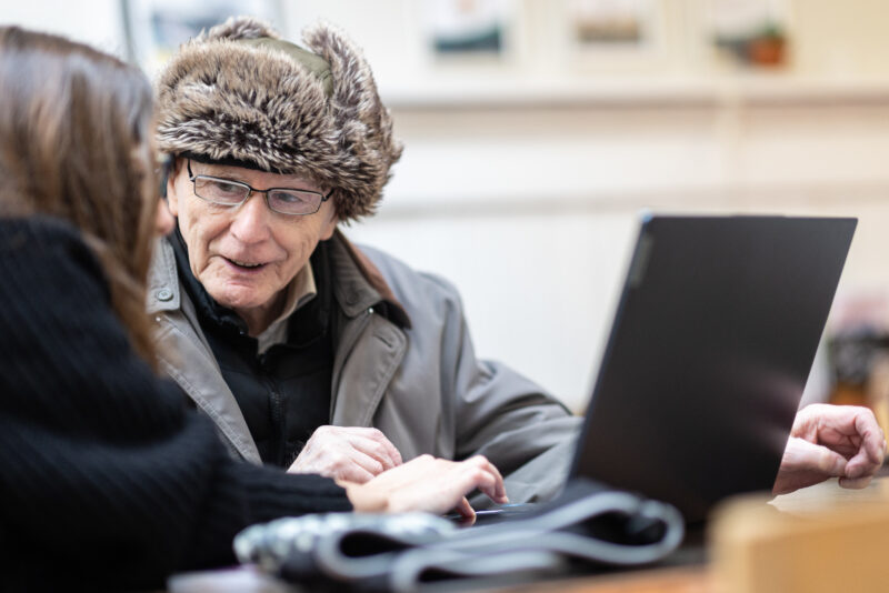 Image of gentleman using laptop