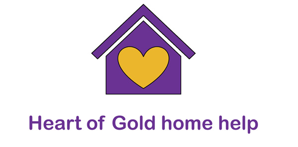 Company logo: a house with a gold heart inside it and bold lettering below the house