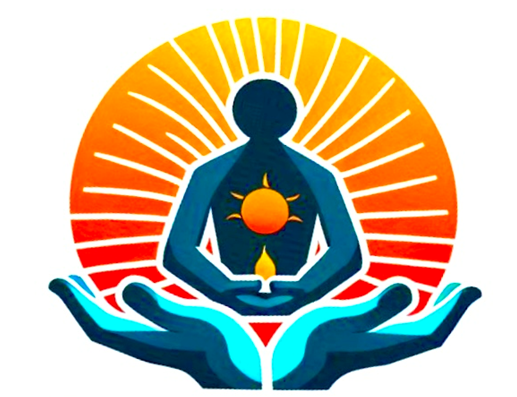 enterprise logo, hands, sun, yoga person