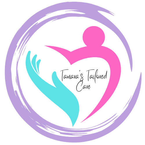 Company logo, with an animated image of a hand and person creating a heart and company name centred in the image.