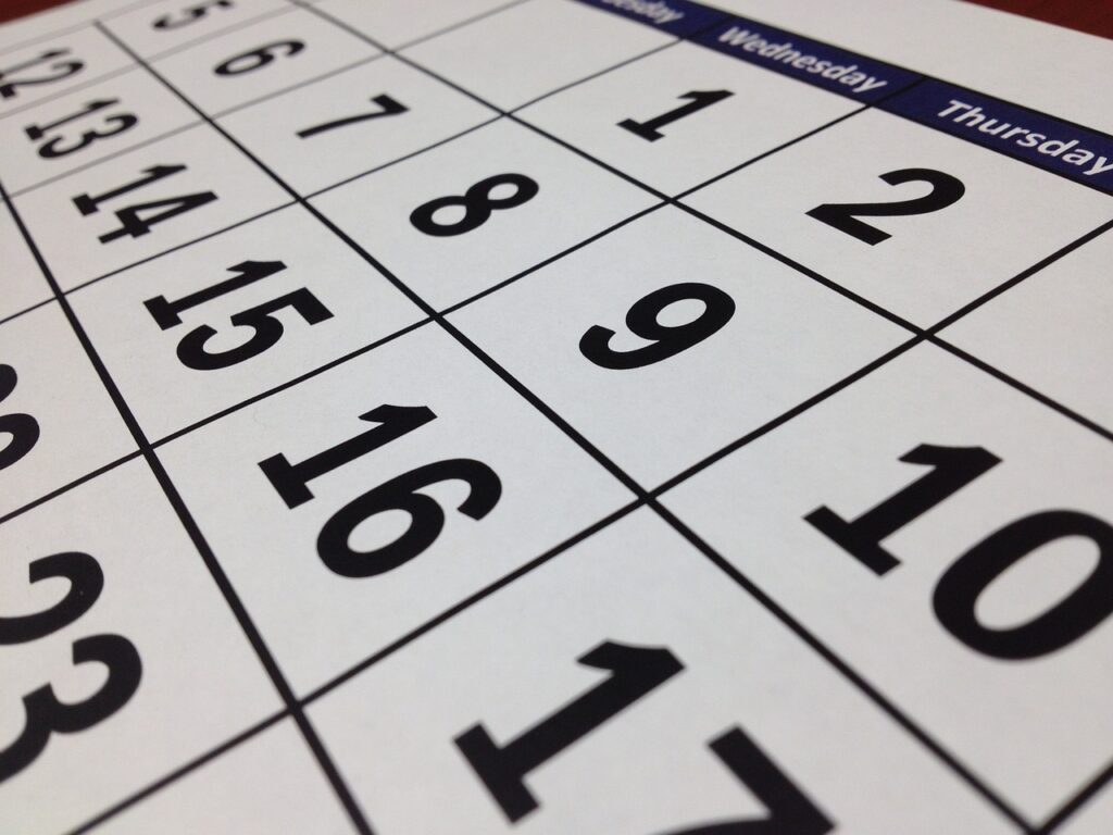 Calendar page