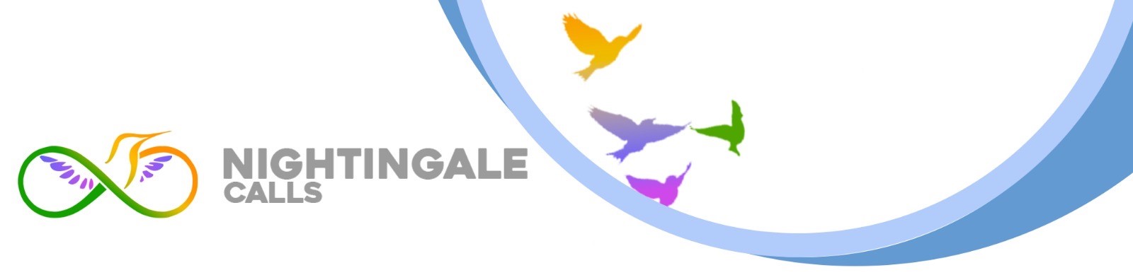 Company Logo: A bold, stylised name paired with an infinity symbol for limitless potential, and nightingales in flight—symbolising me coming to support you, whenever you need me.