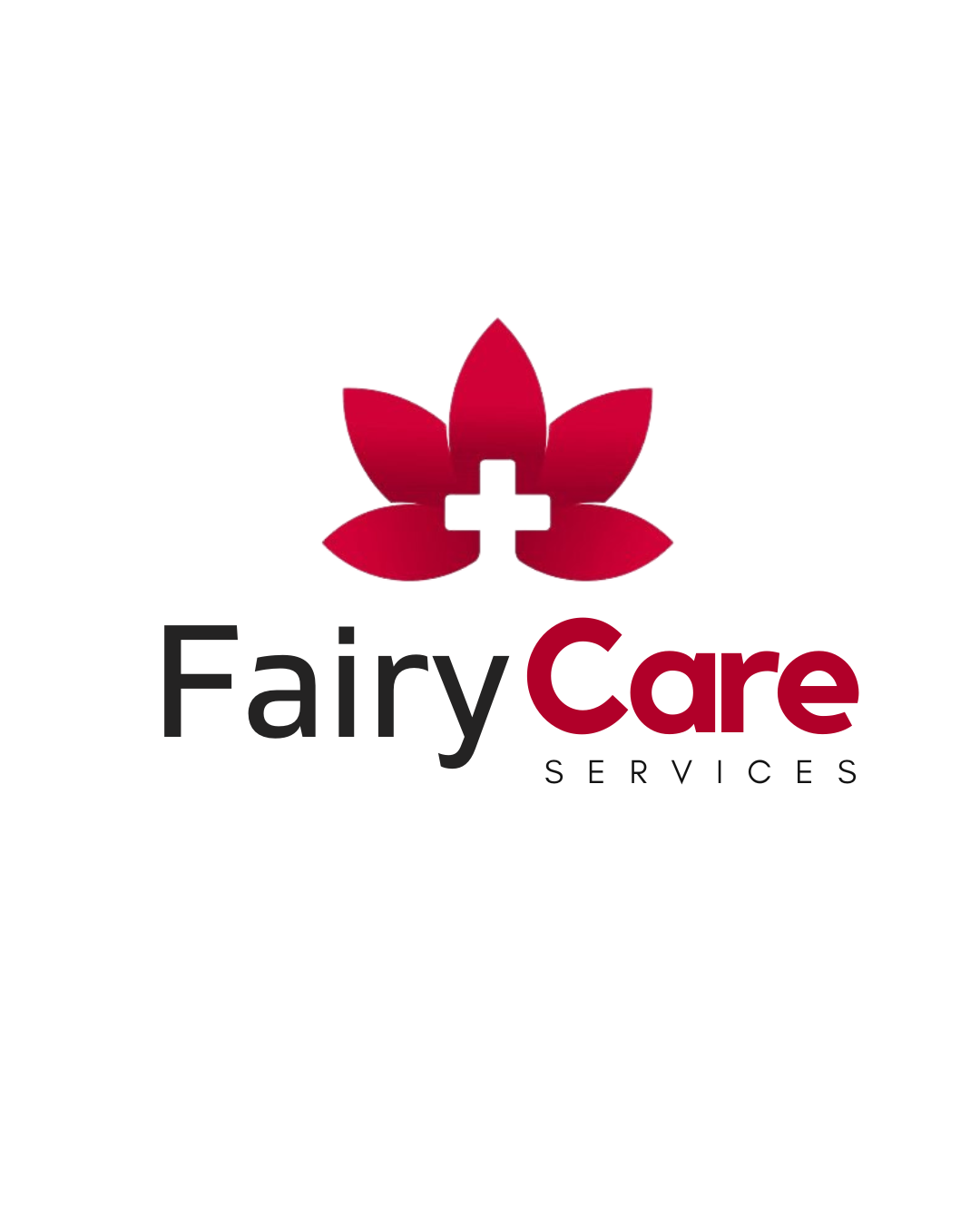 Company logo: The official logo of Fairy Care Services, featuring the company name in elegant lettering with a caring figure icon symbolising support and compassion.