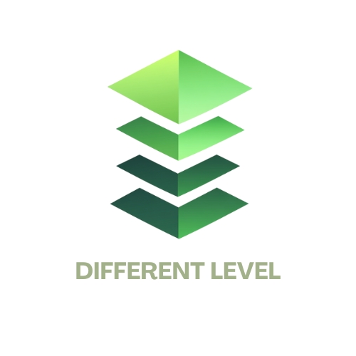 different levels in green colour rising up