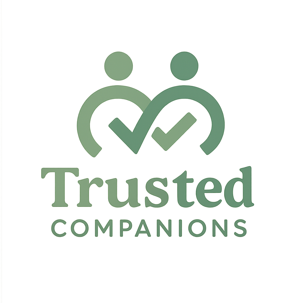 A stylized graphic representing our company's name in bold lettering, accompanied by a small figures of two people together.