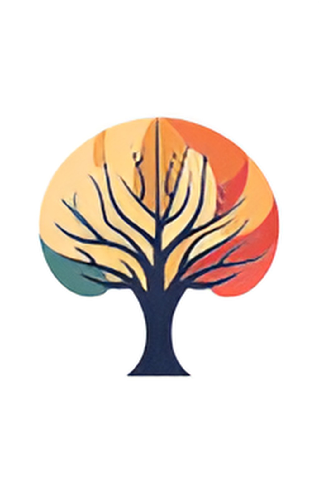 Colourful tree symbolising growth, health, and flourishing. 