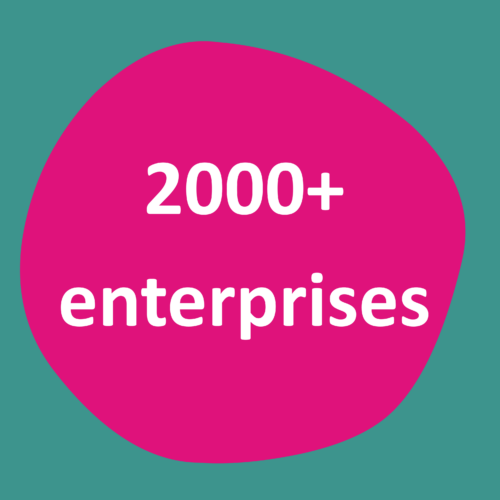 Splodge reading '2000+ enterprises'