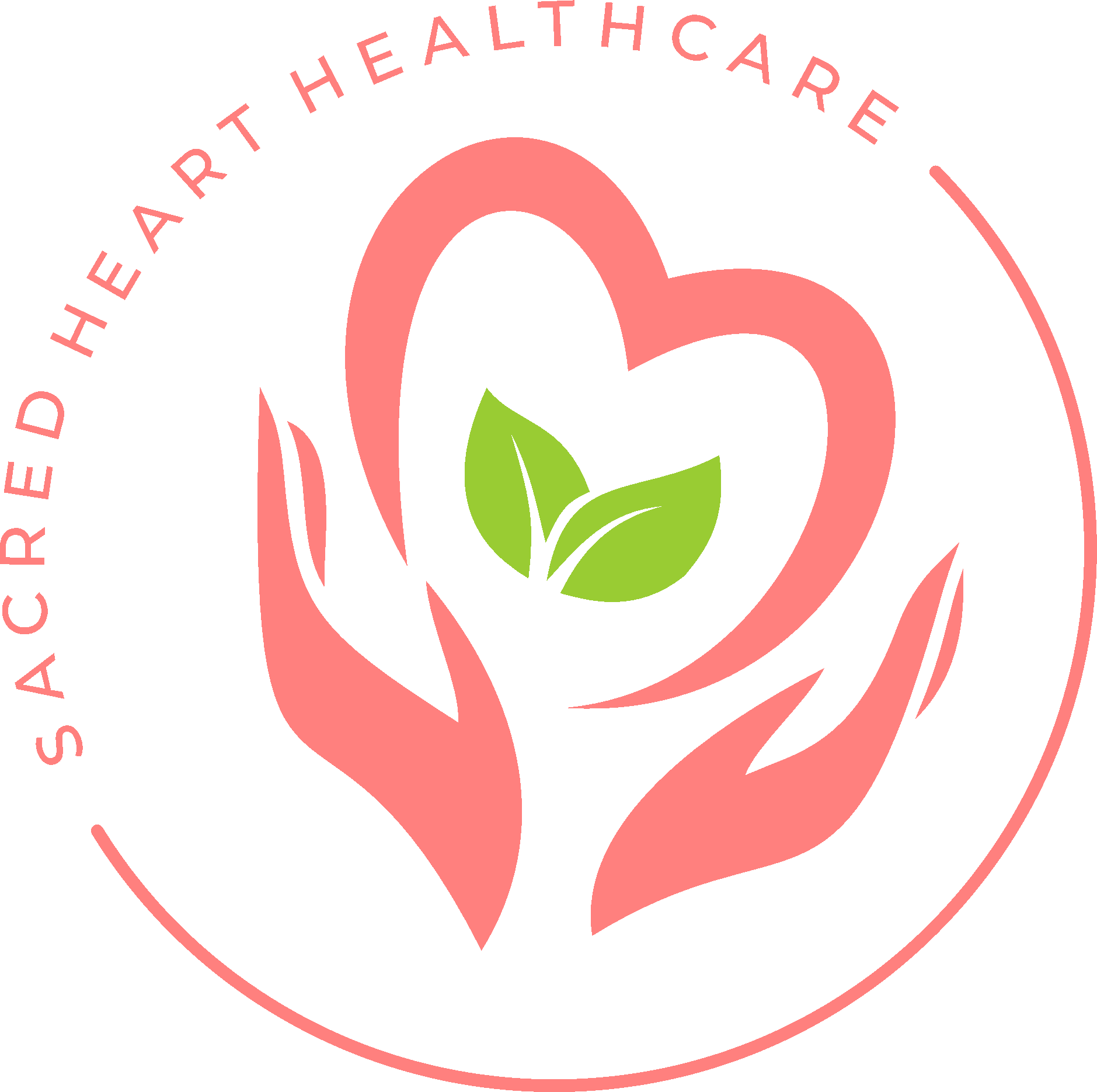 Company logo: A stylized graphic representing our company's name in bold lettering, accompanied by an icon of a hand, heart and leaf