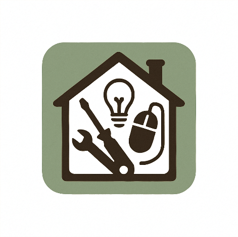 Enterprise logo stylised graphic representing DIY, IT and electrical items