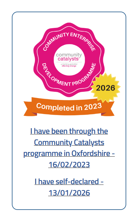 Image of development programme badge and rosette