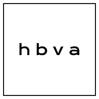 Company logo: the lowercase letters ‘hbva’ in a simple black sans-serif font, centred within a thin black square border on a white background.