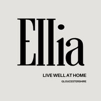 Company logo for Ellia. The name "Ellia" appears in large elegant black text on a light background, with the strapline "Live Well At Home" and "Gloucestershire" underneath