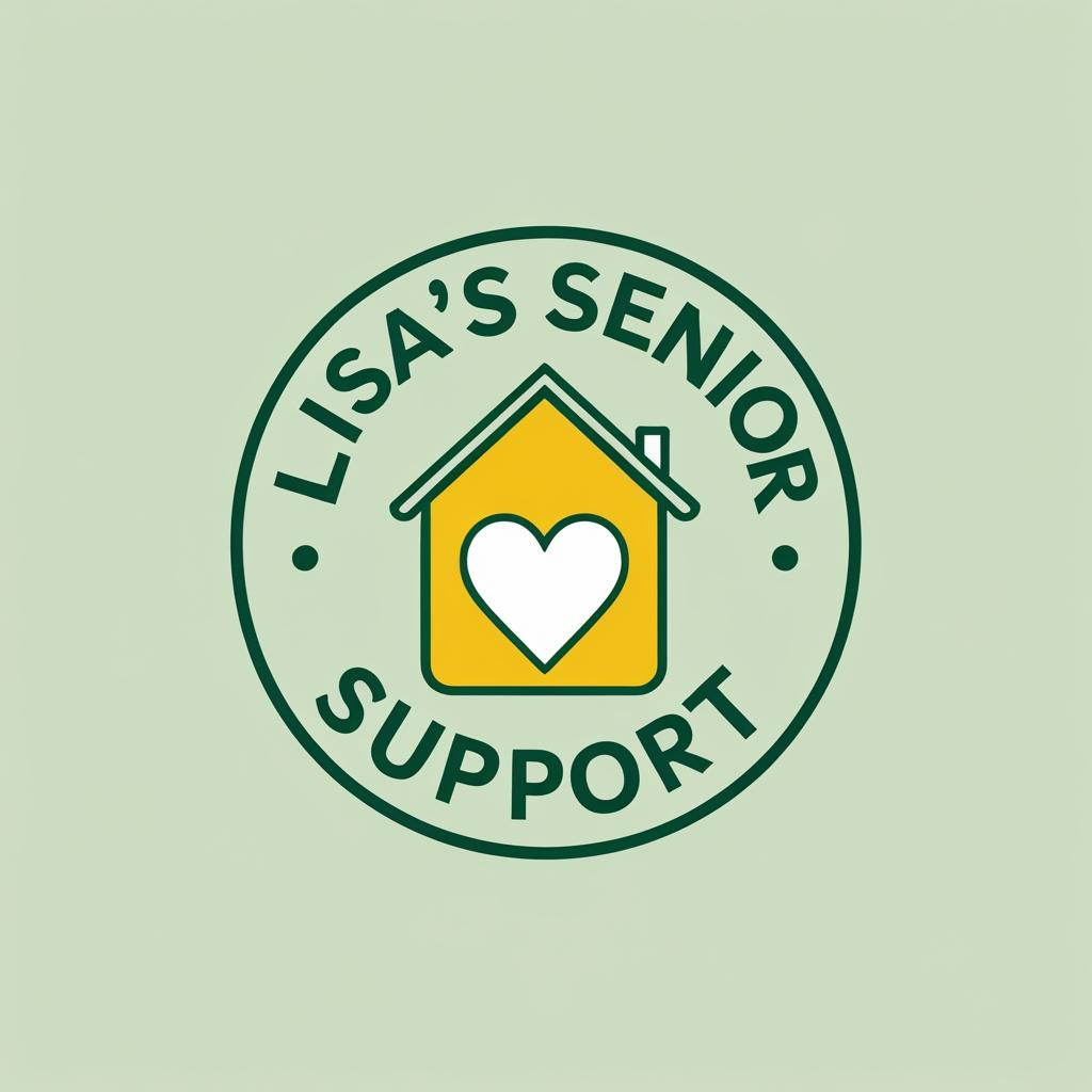 "Company logo: A stylized graphic representing our company name in bold lettering, with  a centre graphic featuring a heart within a house"