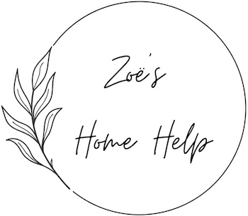 Zoe's Home Help in the centre of a circle with a leaf