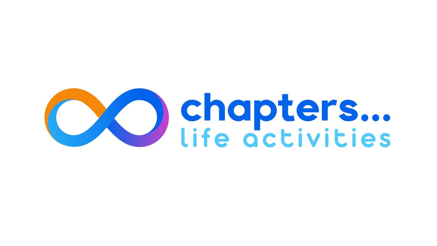 Chapters Life Activities company Log: A multi-coloured infinity sign with our company name.