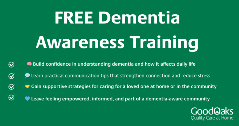 Flyer with details about dementia awareness training