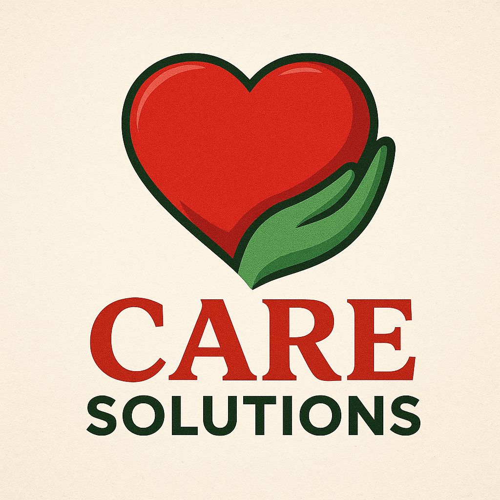 A stylized graphic in bold lettering, accompanied  by icon of a heart