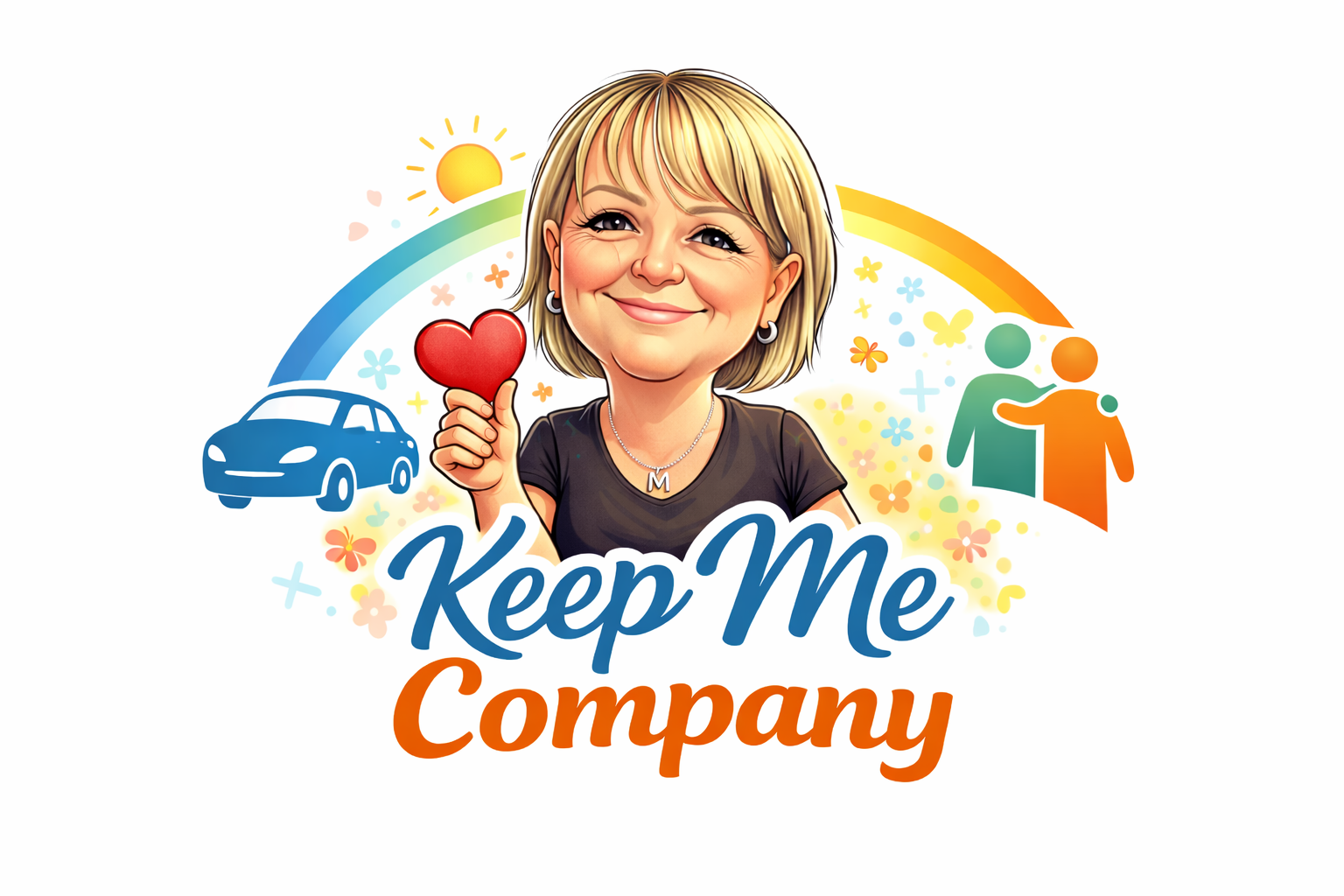 Company logo: a caricature created of me and my company name underneath